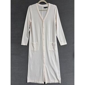 Banana Republic Sweater S Cream Long Duster Cardigan Minimalist Layering Neutral